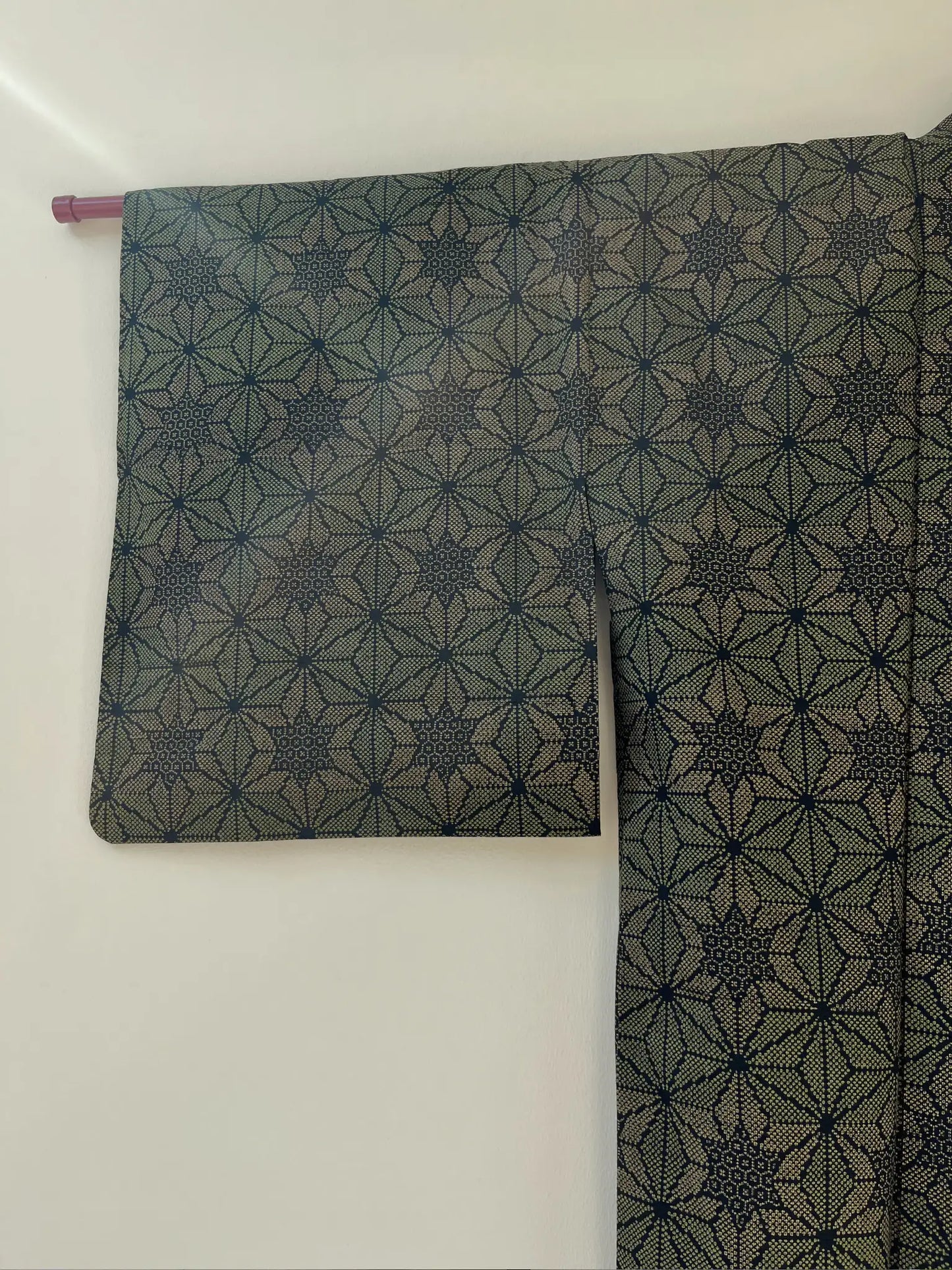 Vintage Tsumugi Haori - Zwarte Asanoha-