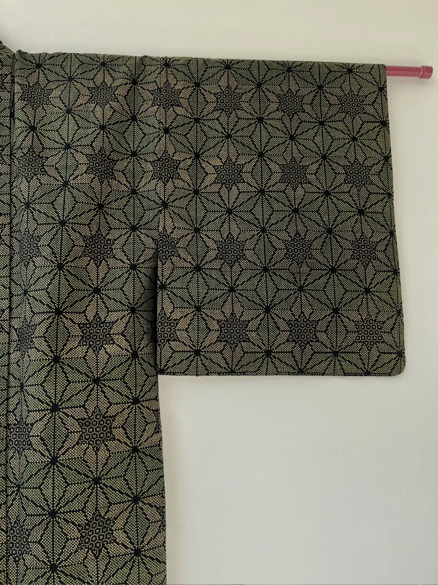 Vintage Tsumugi Haori - Zwarte Asanoha-