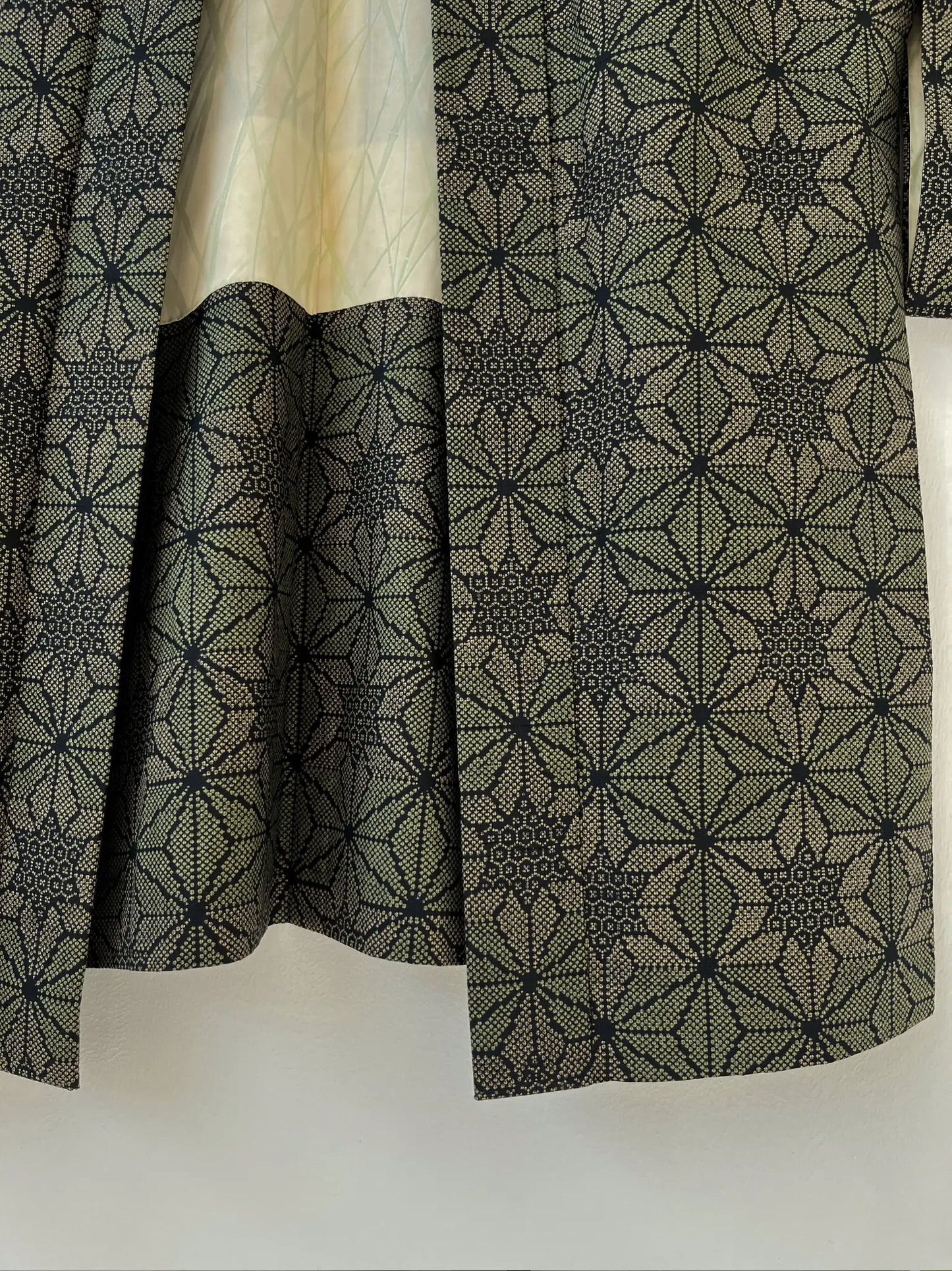 Vintage Tsumugi Haori - Zwarte Asanoha-