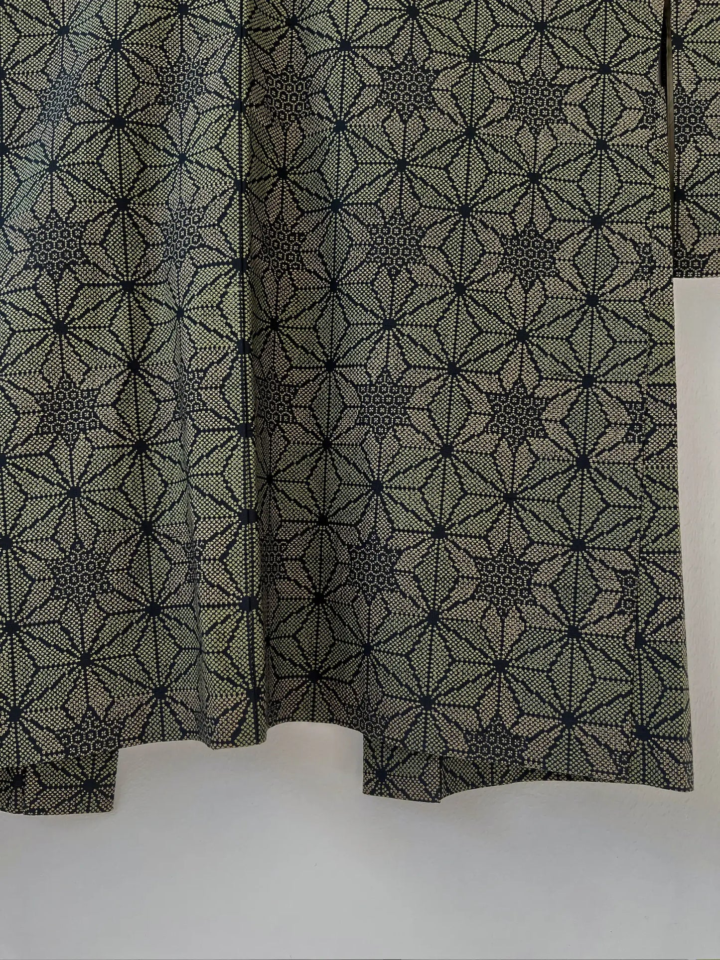 Vintage Tsumugi Haori - Zwarte Asanoha-
