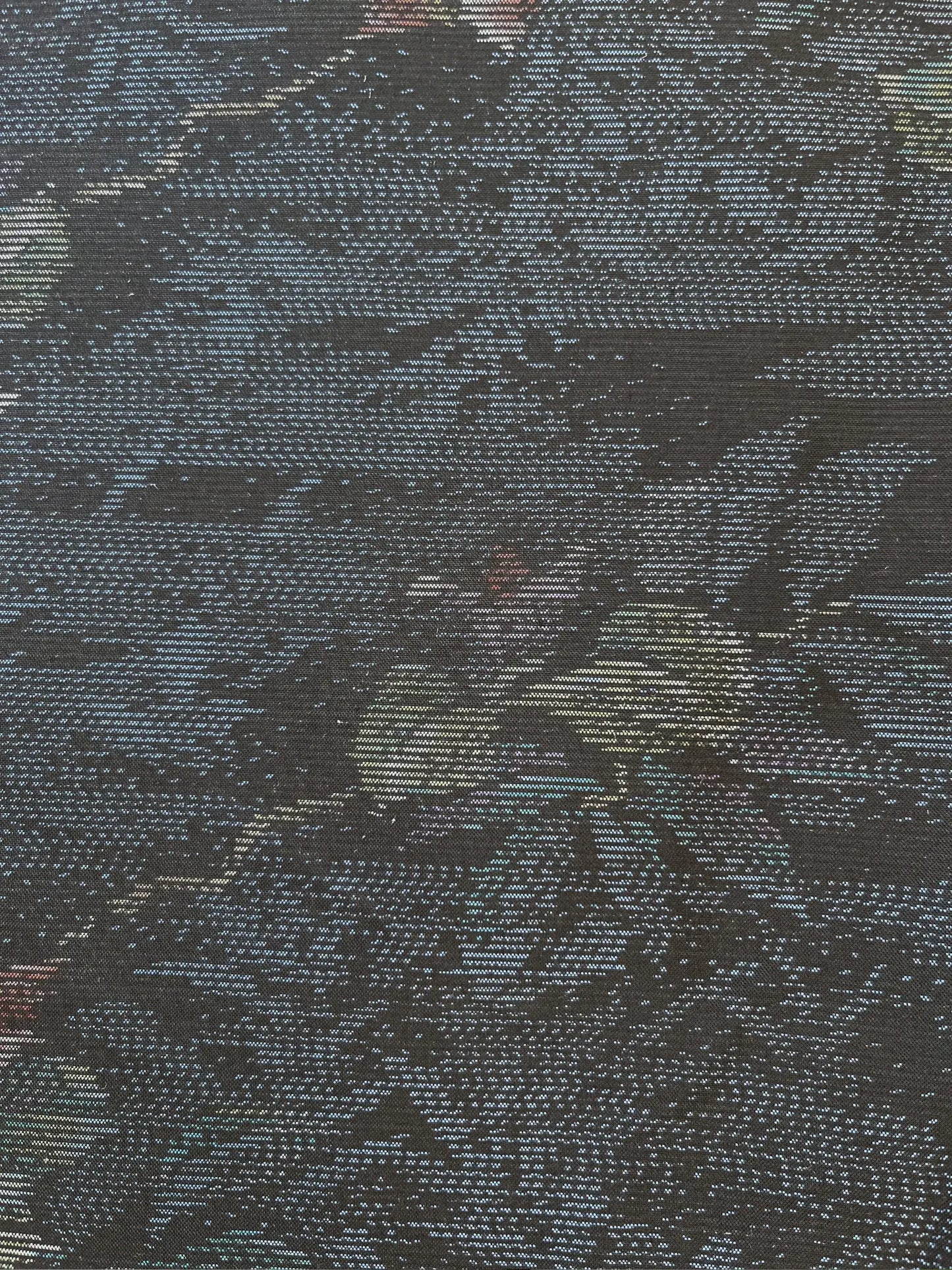 Vintage Tsumugi Haori -  Black and Blue Delicate flowers-