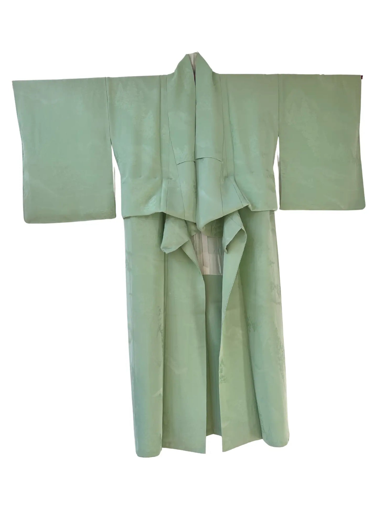 kimono iromuji vintage - arbres vert clair - arrangement original Hallelujah