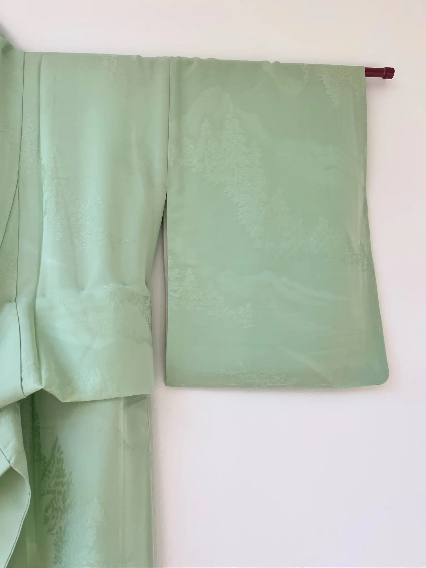 kimono iromuji vintage - arbres vert clair - arrangement original Hallelujah