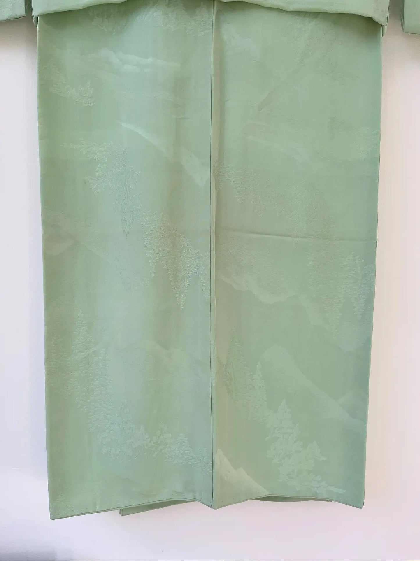 kimono iromuji vintage - arbres vert clair - arrangement original Hallelujah
