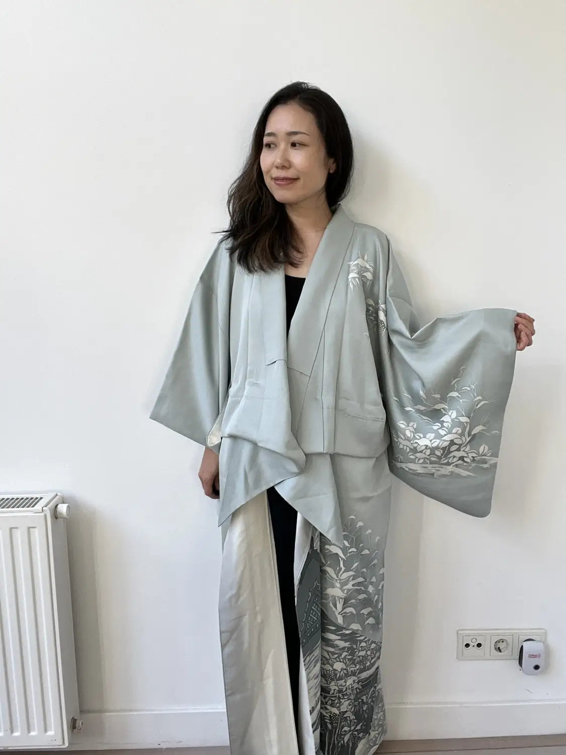 Vintage  homongi kimono - Gray snowy landscape - Hallelujah original arrange