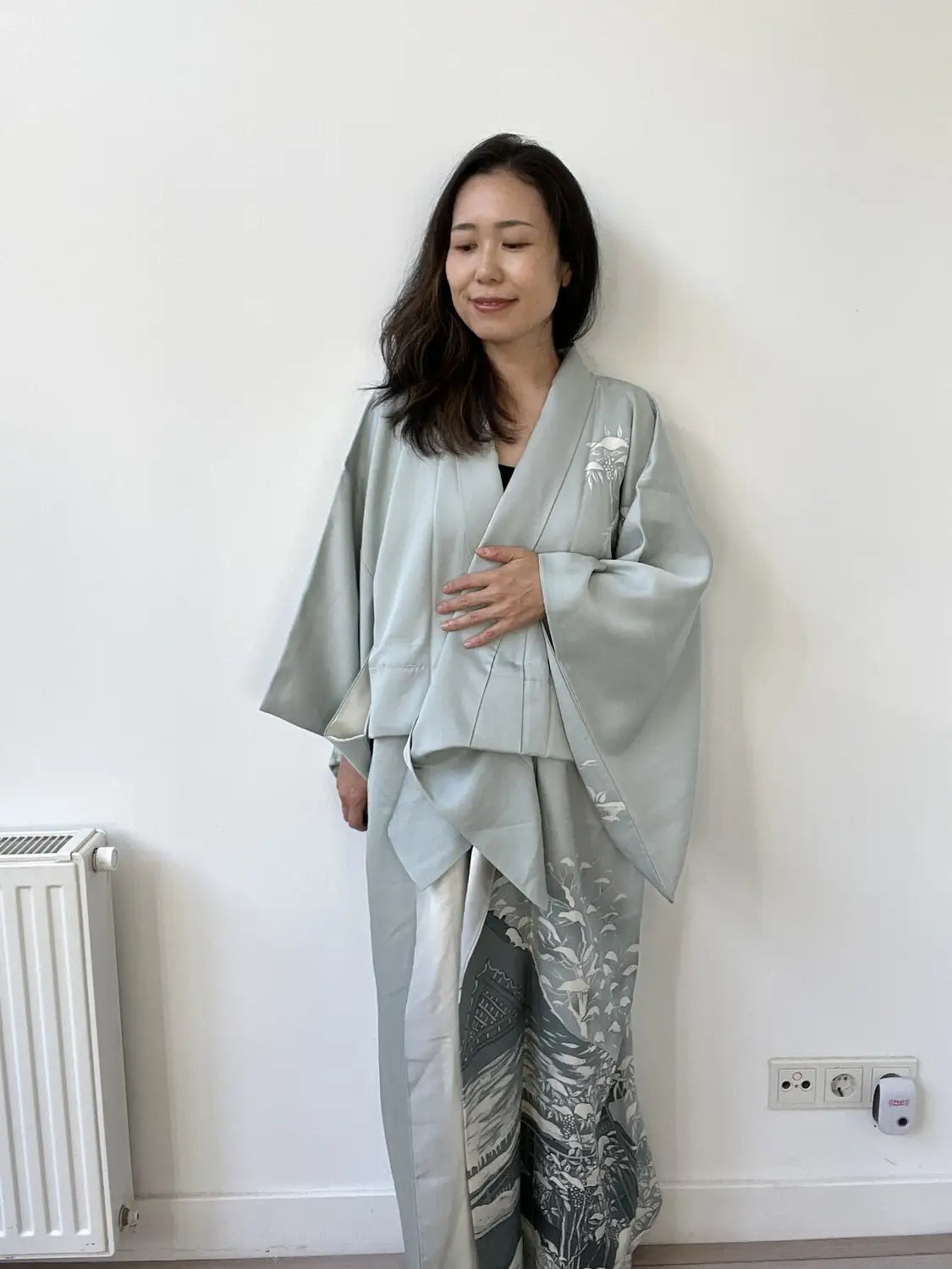 Vintage  homongi kimono - Gray snowy landscape - Hallelujah original arrange