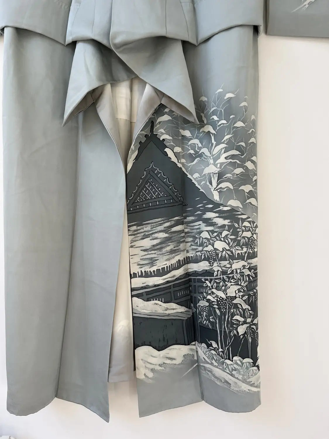 Vintage  homongi kimono - Gray snowy landscape - Hallelujah original arrange