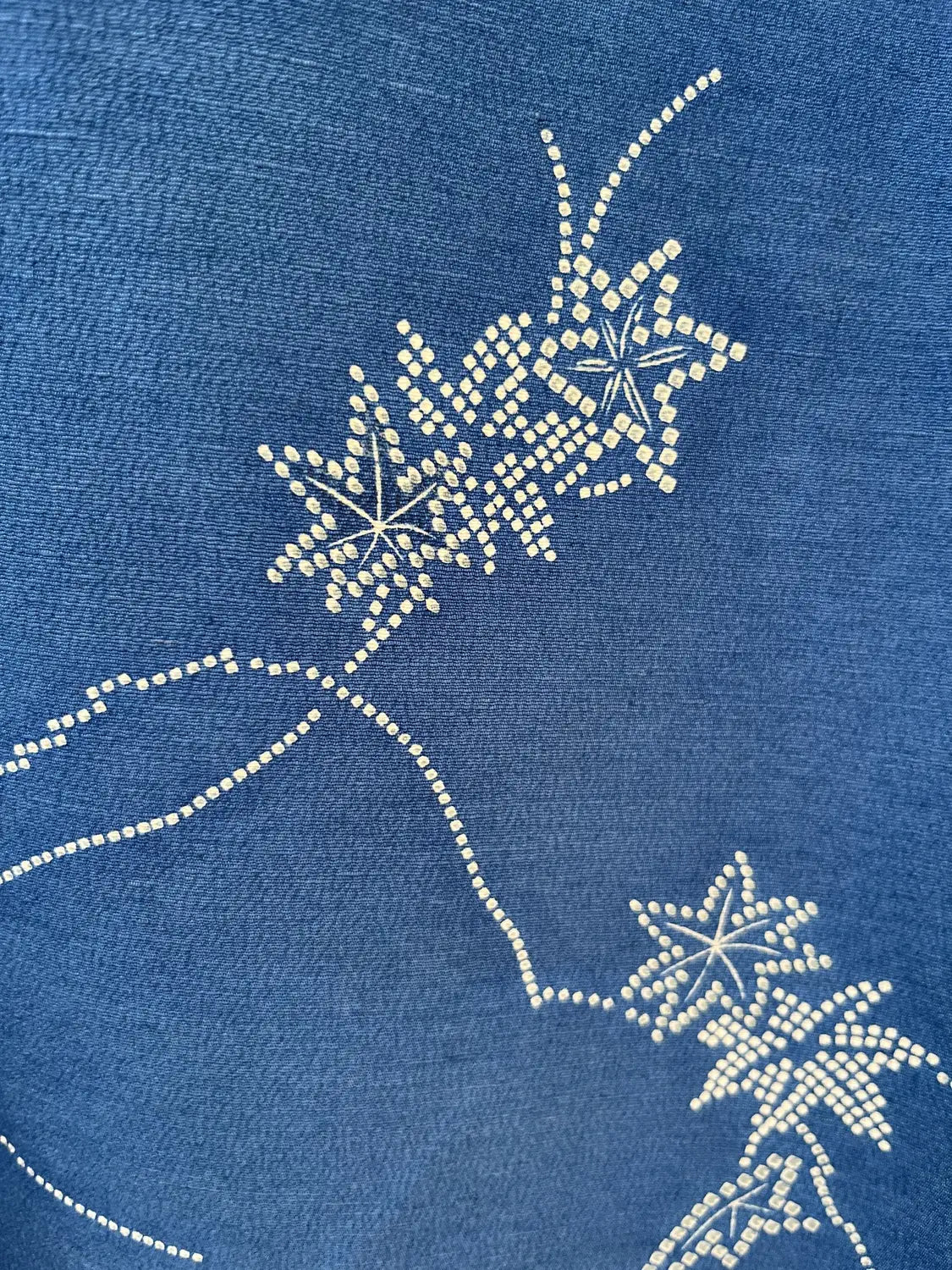 Vintage  homongi kimono - Blue  Shibori mountains and flowers - Hallelujah original arrange