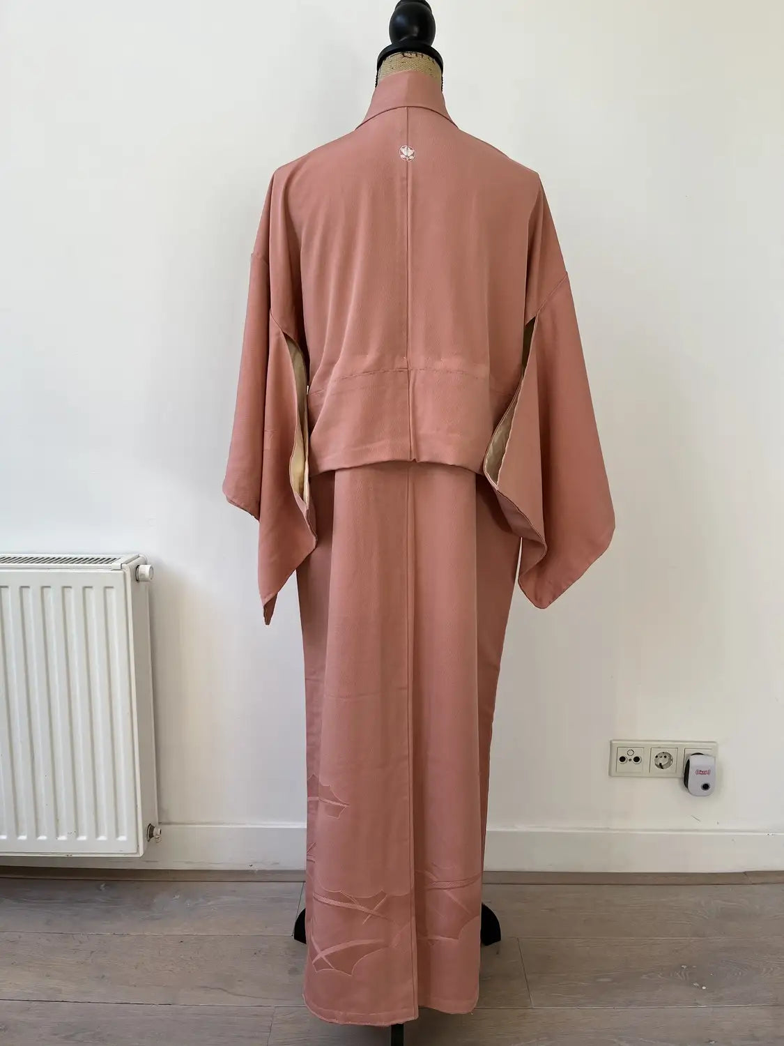 Vintage Iromuji-Kimono - Rosa Seigaiha und Wolken - Halleluja original arrangiert