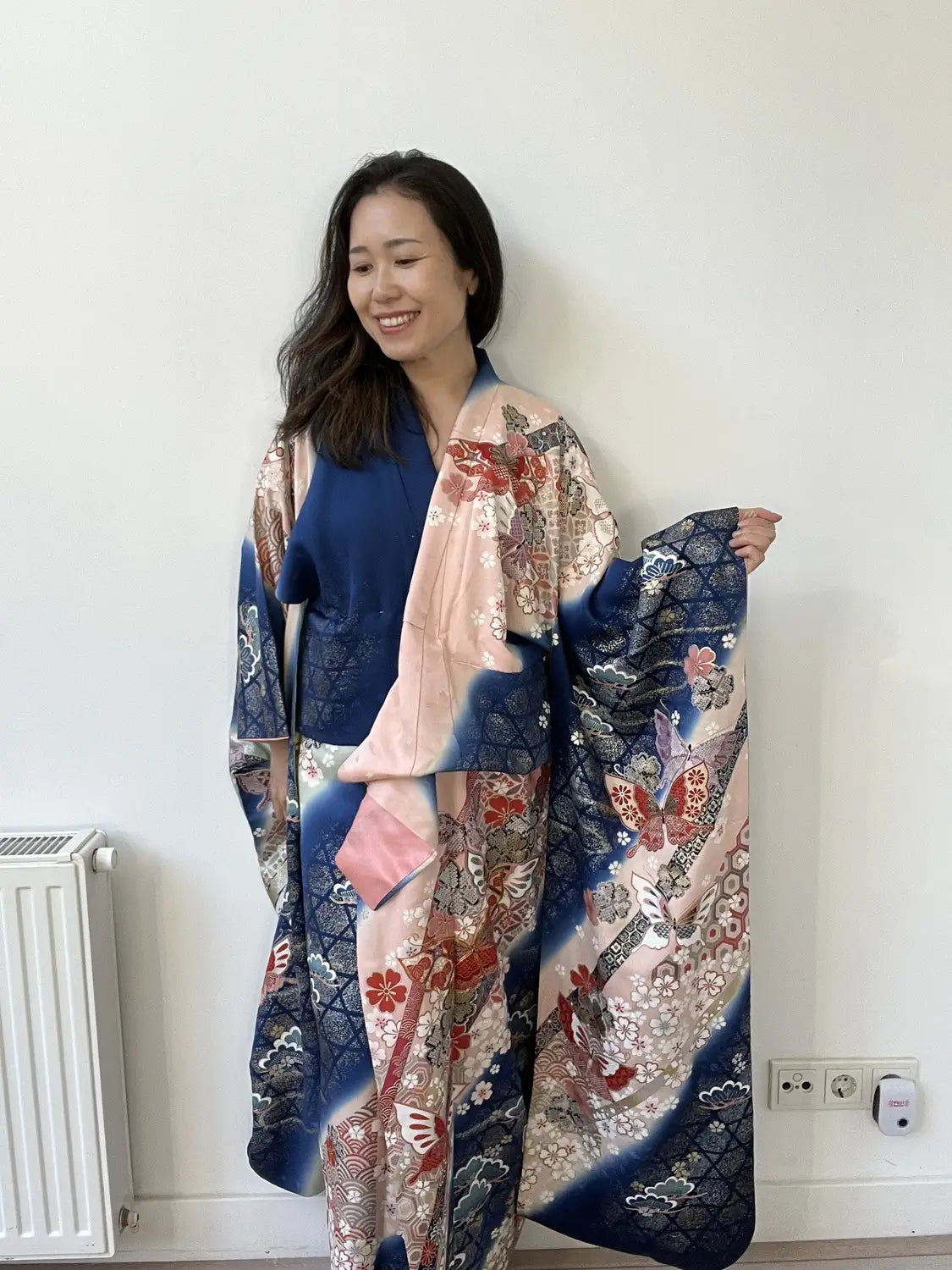 Vintage Furisode – Kirschblüten und Schmetterlinge in der Milchstraße – Halleluja original arrangiert