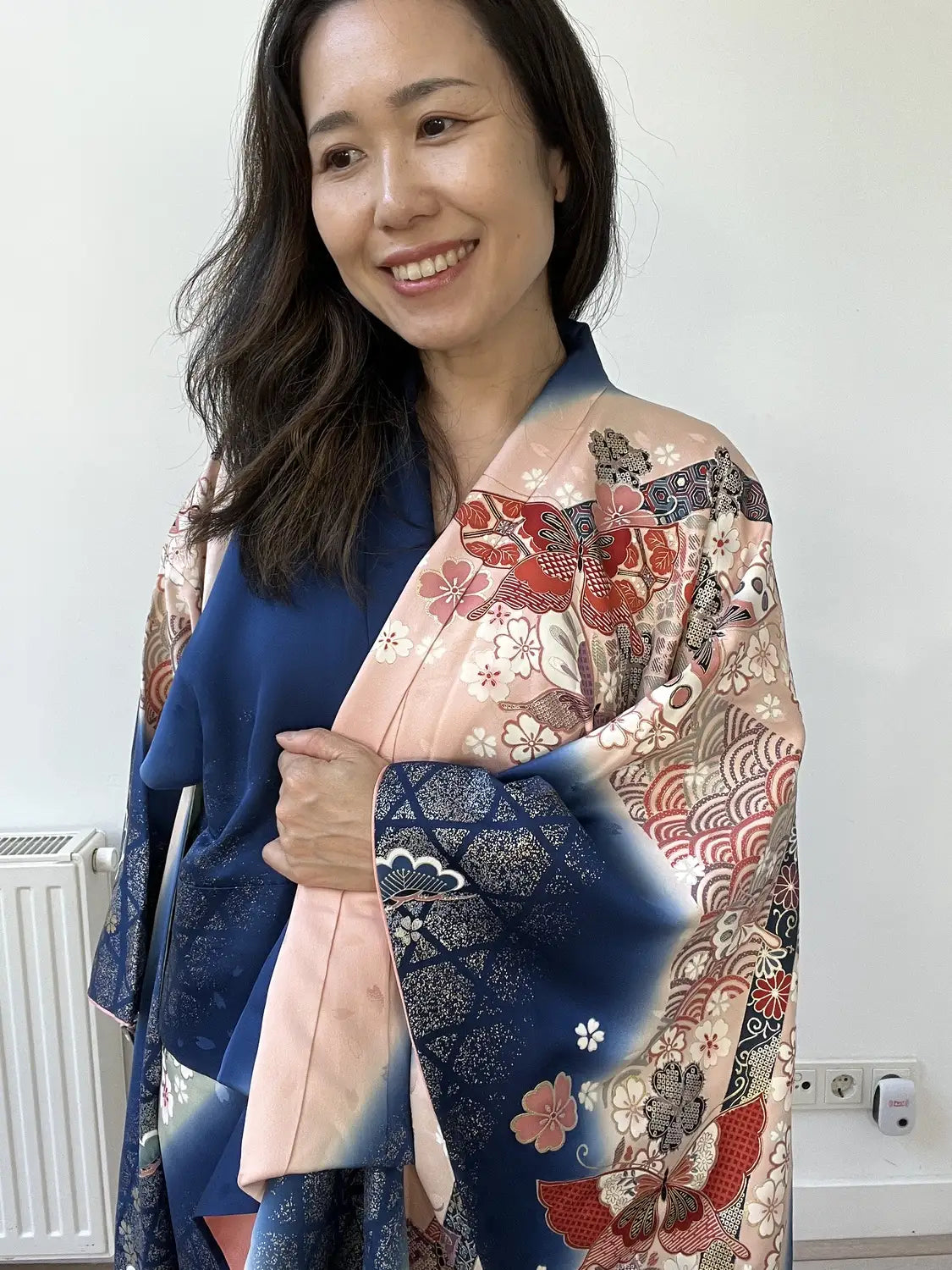 Vintage Furisode – Kirschblüten und Schmetterlinge in der Milchstraße – Halleluja original arrangiert