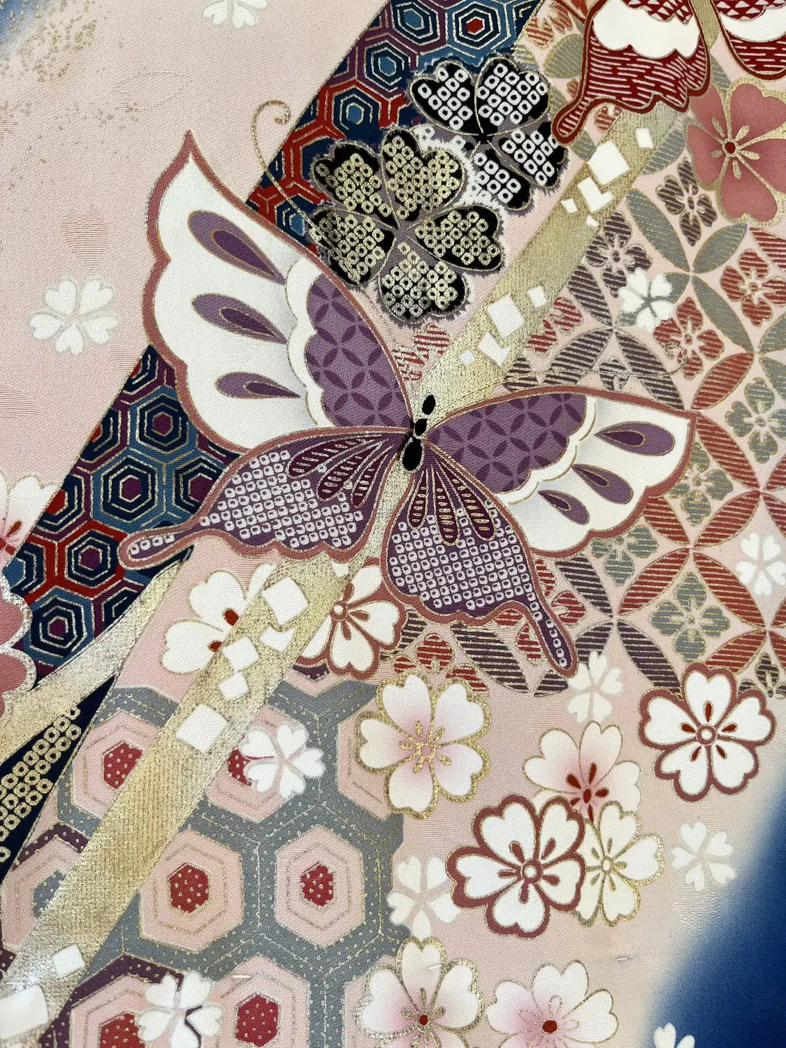 Vintage Furisode – Kirschblüten und Schmetterlinge in der Milchstraße – Halleluja original arrangiert