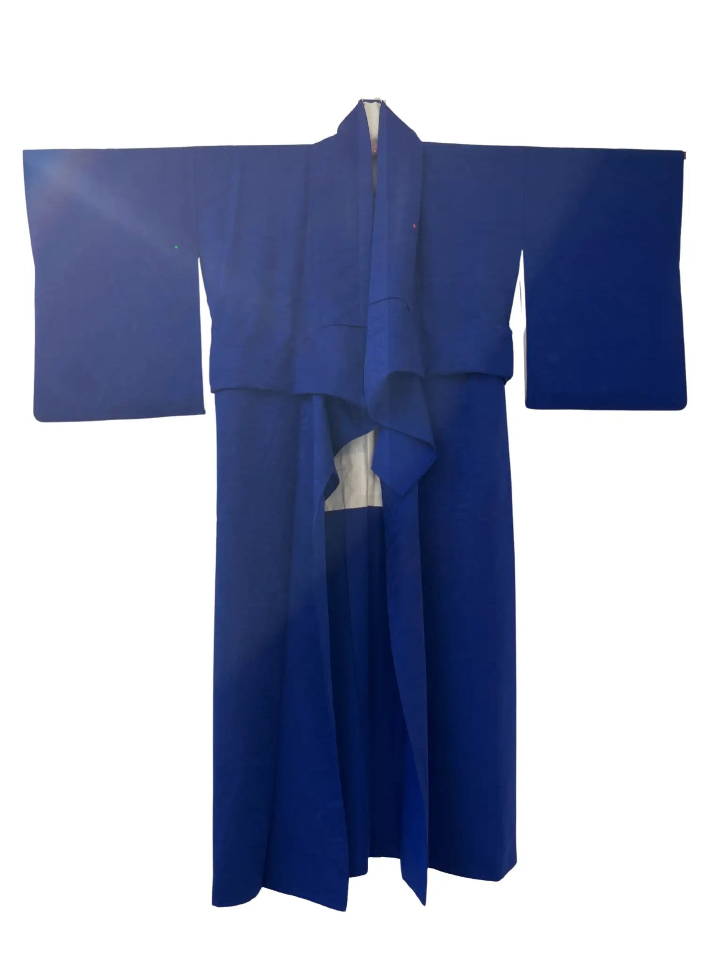 Vintage Iromuji-Kimono - Tiefblaues botanisches Blatt - Halleluja original arrangiert