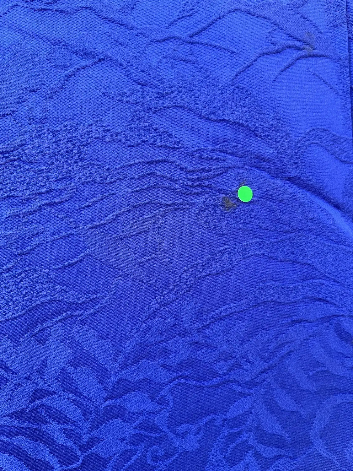 Vintage Iromuji-Kimono - Tiefblaues botanisches Blatt - Halleluja original arrangiert