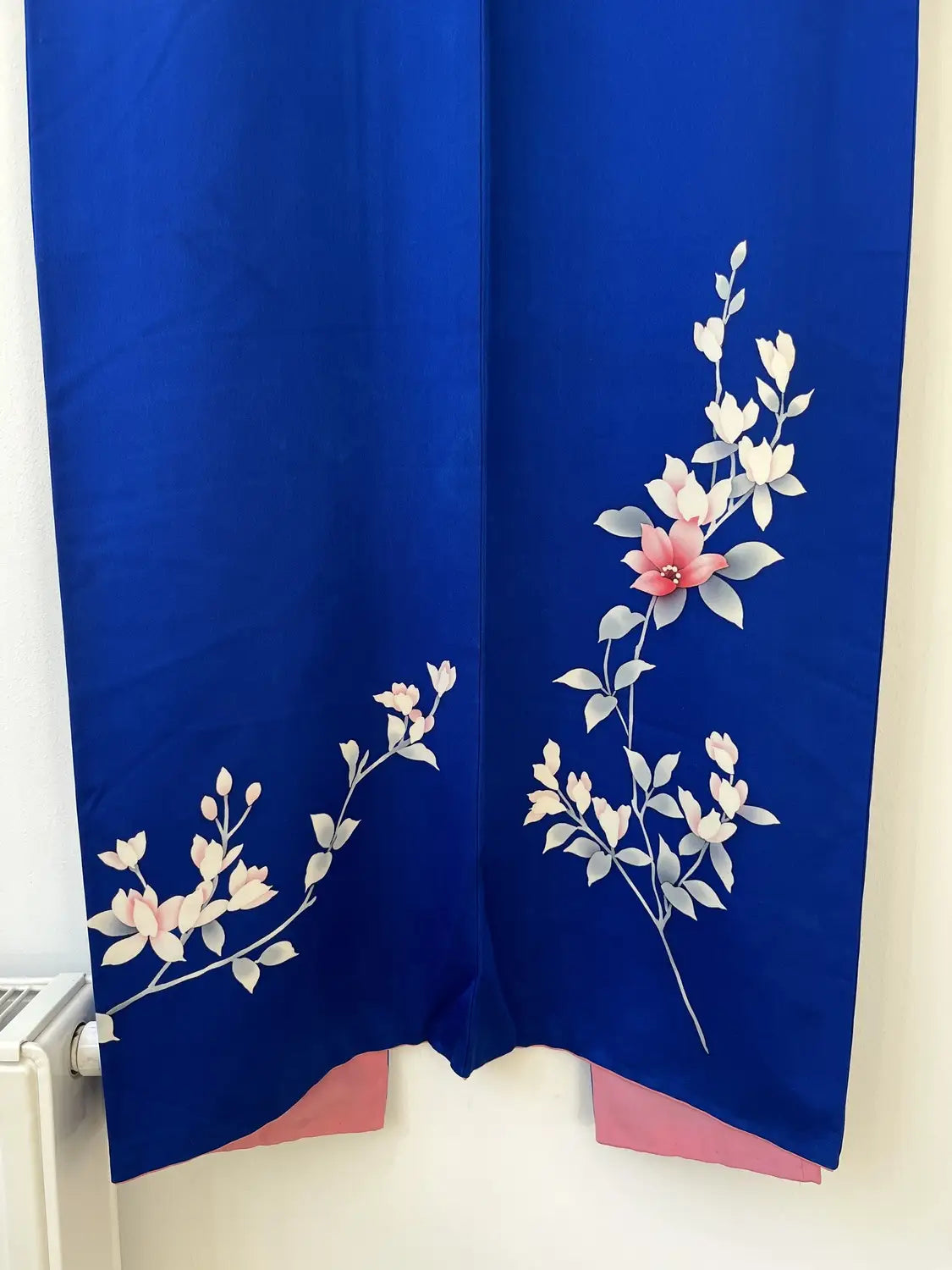 Vintage  homongi kimono - Blue  Blooming in the Field -