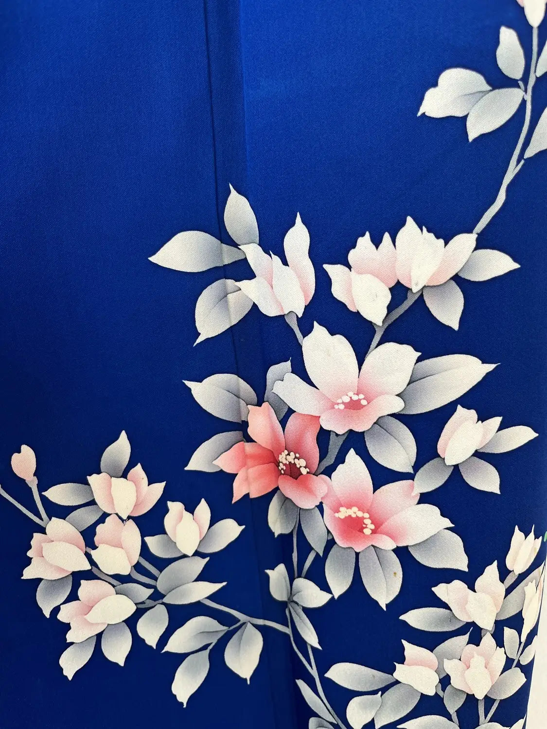 Vintage  homongi kimono - Blue  Blooming in the Field -