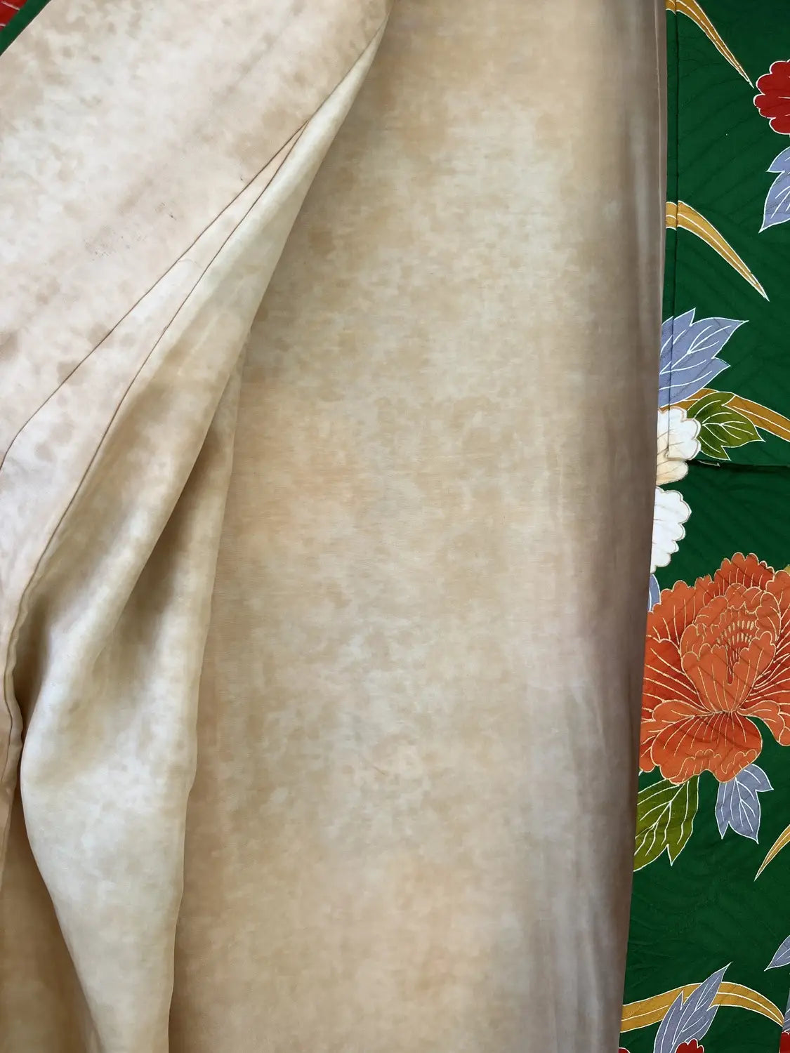 Vintage Furisode - DeepGreen The Invitation of the Peony -