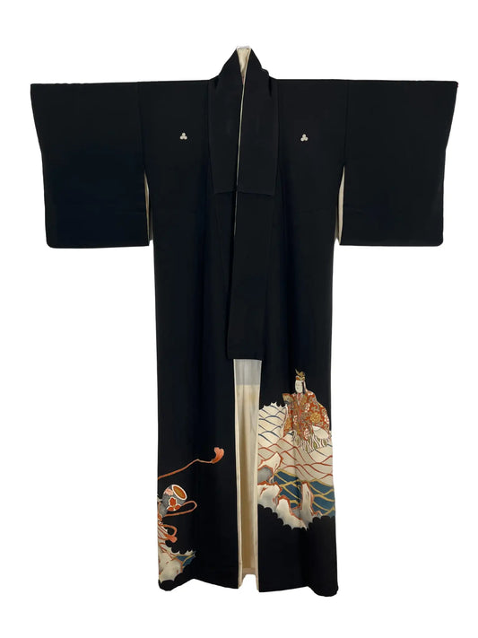 Vintage black tomesode - A Noble Man Among the Clouds -