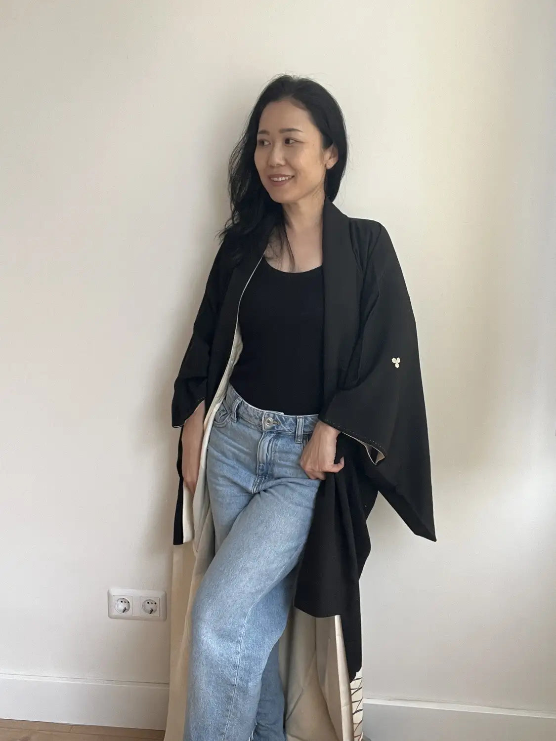 Vintage black tomesode - A Noble Man Among the Clouds -