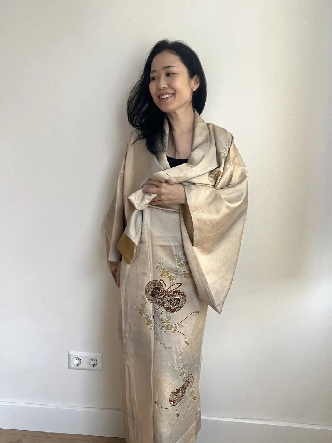 Vintage homongi kimono - Gold Tsuzumi - Hallelujah original arrange