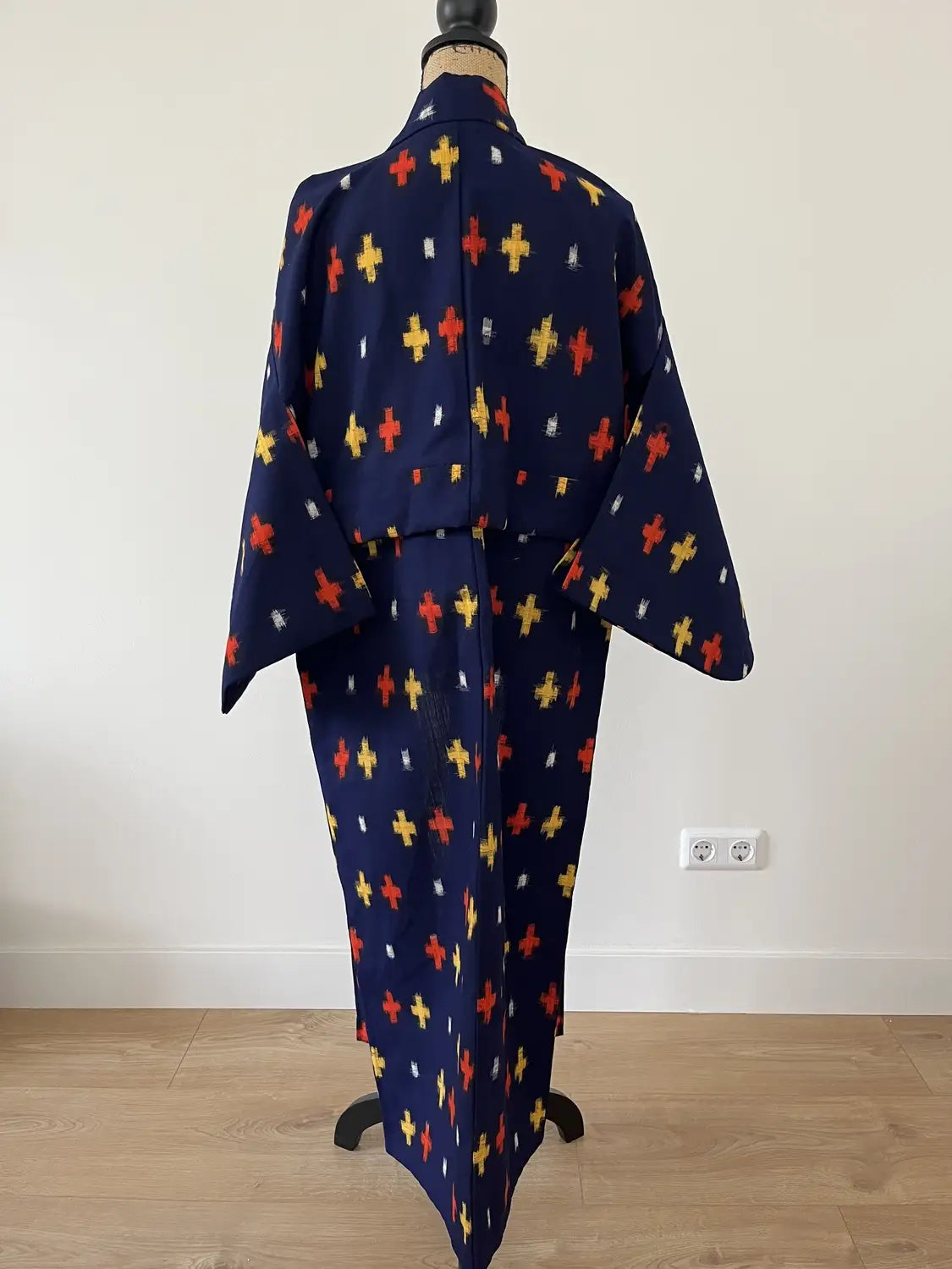Vintage tsumugi kimono - Navy Kasuri kruispatroon - Hallelujah origineel arrangement