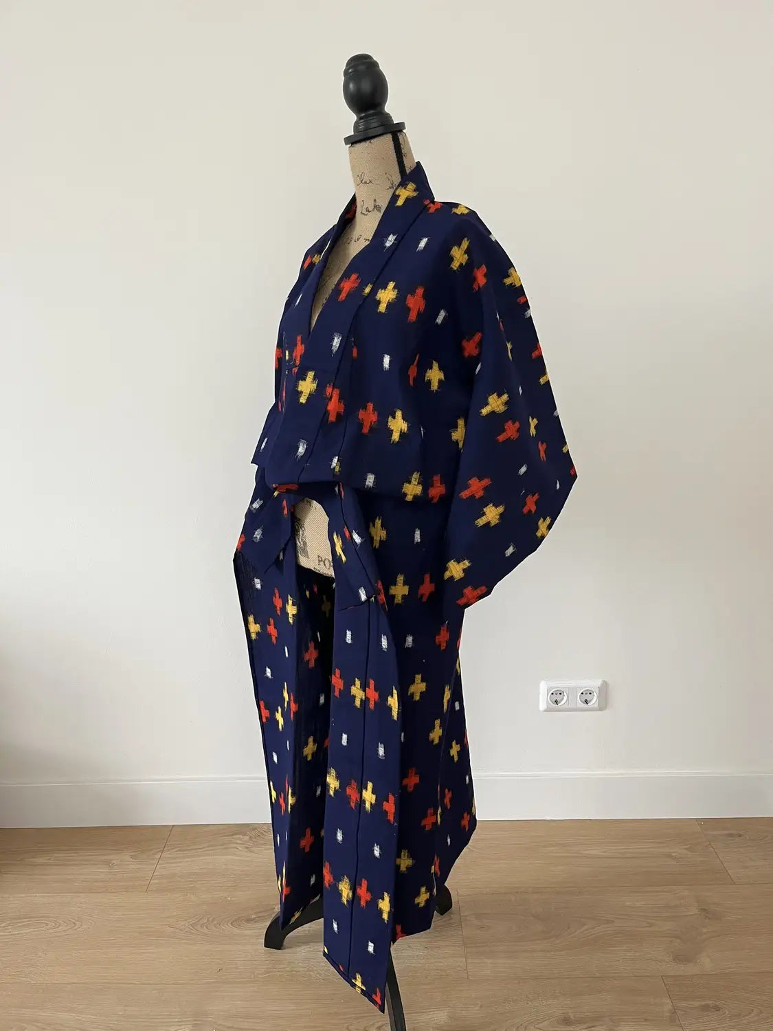 Vintage tsumugi kimono - Navy Kasuri kruispatroon - Hallelujah origineel arrangement