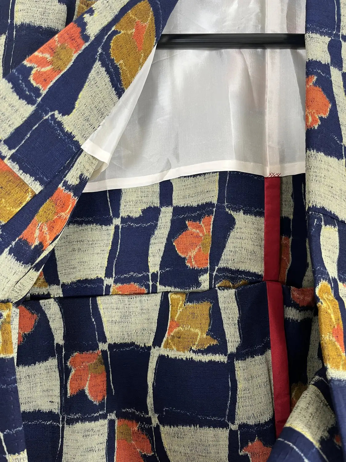 Vintage tsumugi kimono - Navy & Silver Mozaïek - Hallelujah origineel arrangement