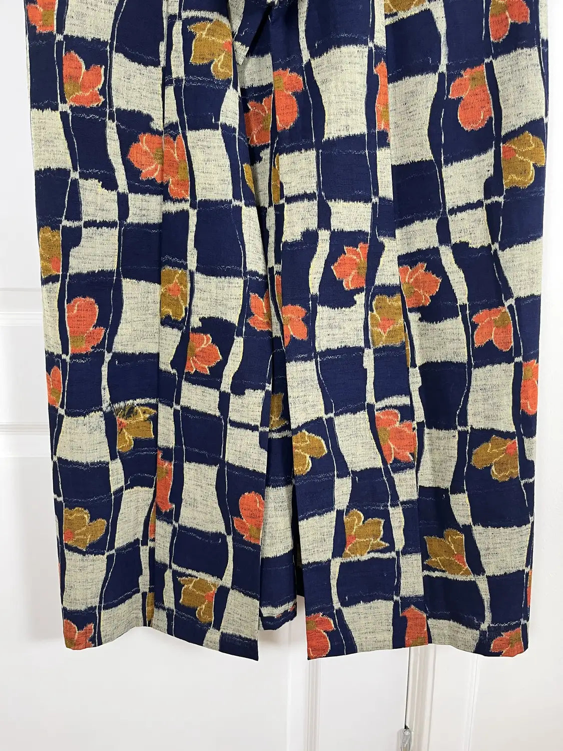 Vintage tsumugi kimono - Navy & Silver Mozaïek - Hallelujah origineel arrangement