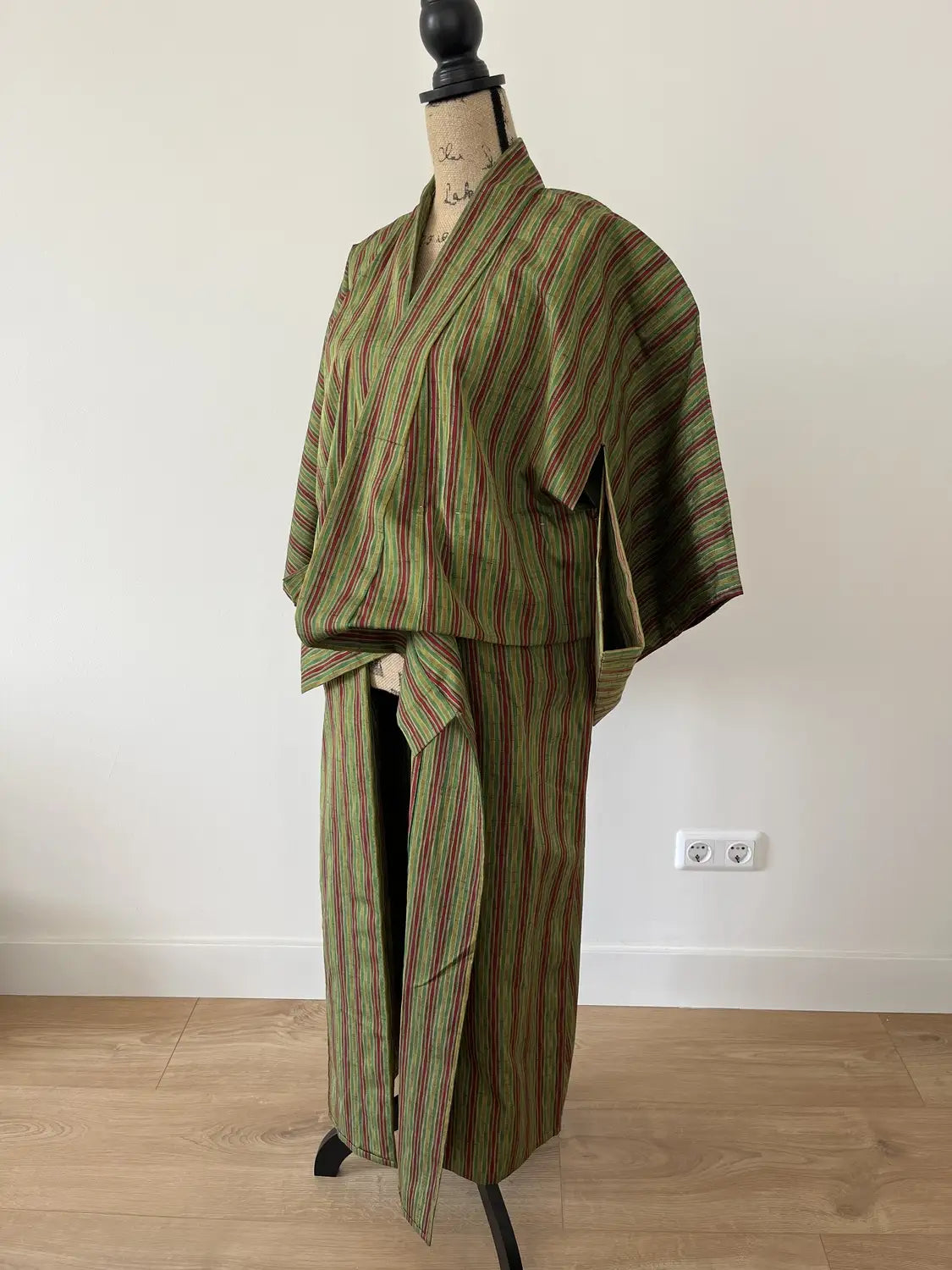 Vintage tsumugi kimono - Matcha & Azuki- Hallelujah origineel arrangement