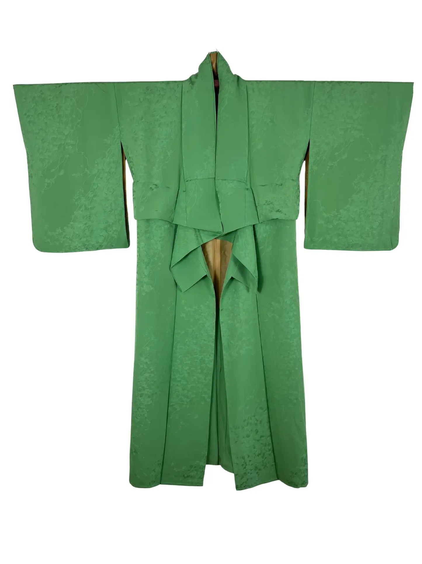 Vintage iromuji kimono - Wakakusa groen, licht lentegroen - Hallelujah origineel arrangement