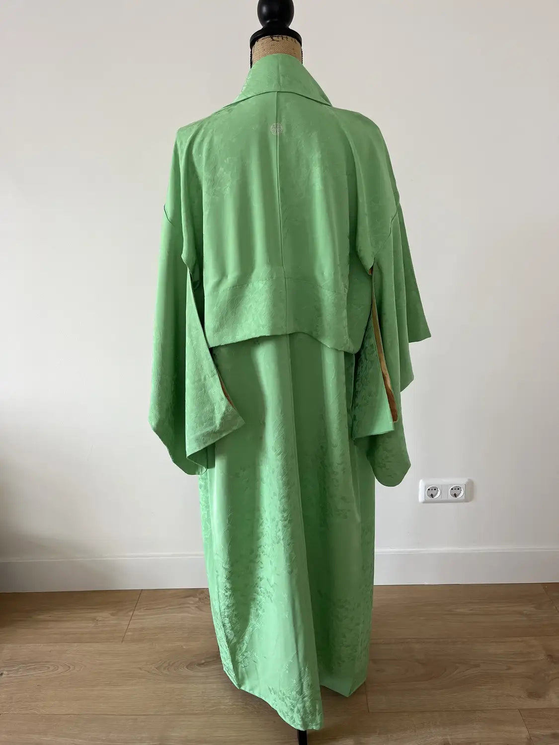 Vintage iromuji kimono - Wakakusa groen, licht lentegroen - Hallelujah origineel arrangement