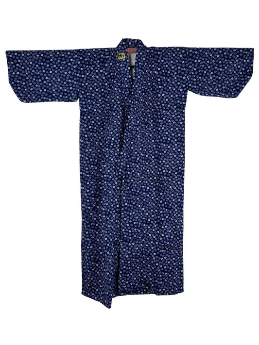Vintage Kimono-style night robe - Navy Robe with matching sash  -