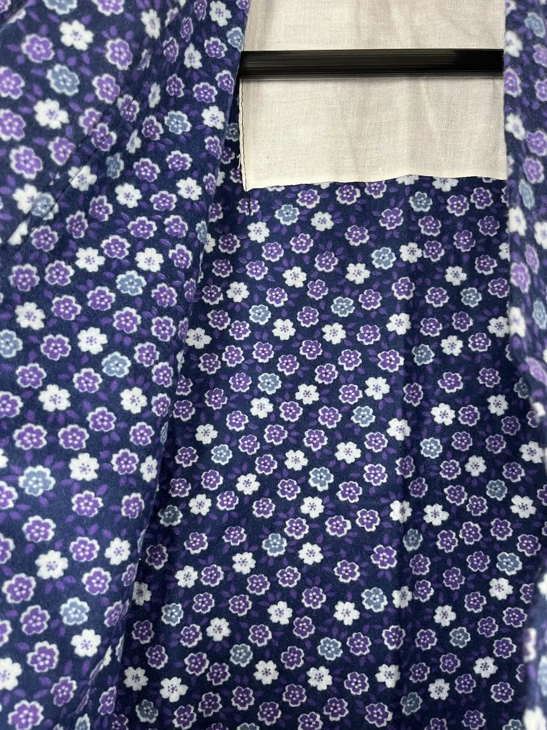 Vintage Kimono-style night robe - Navy Robe with matching sash  -