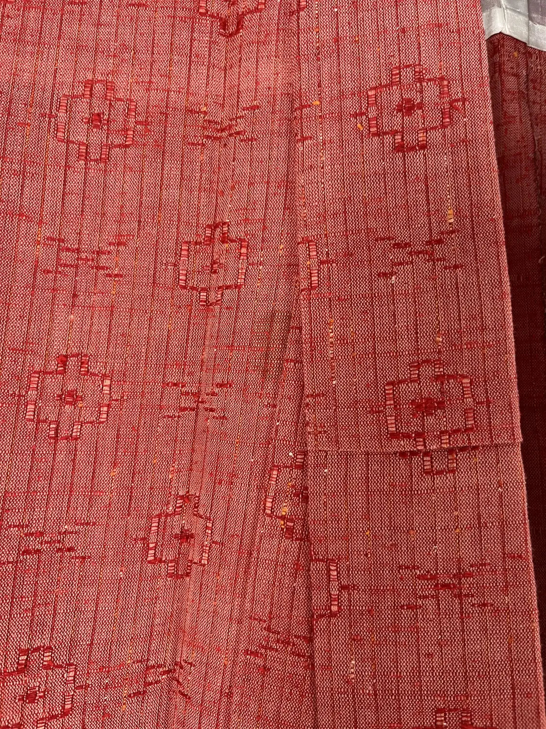 Vintage tsumugi kimono -Red Casual -