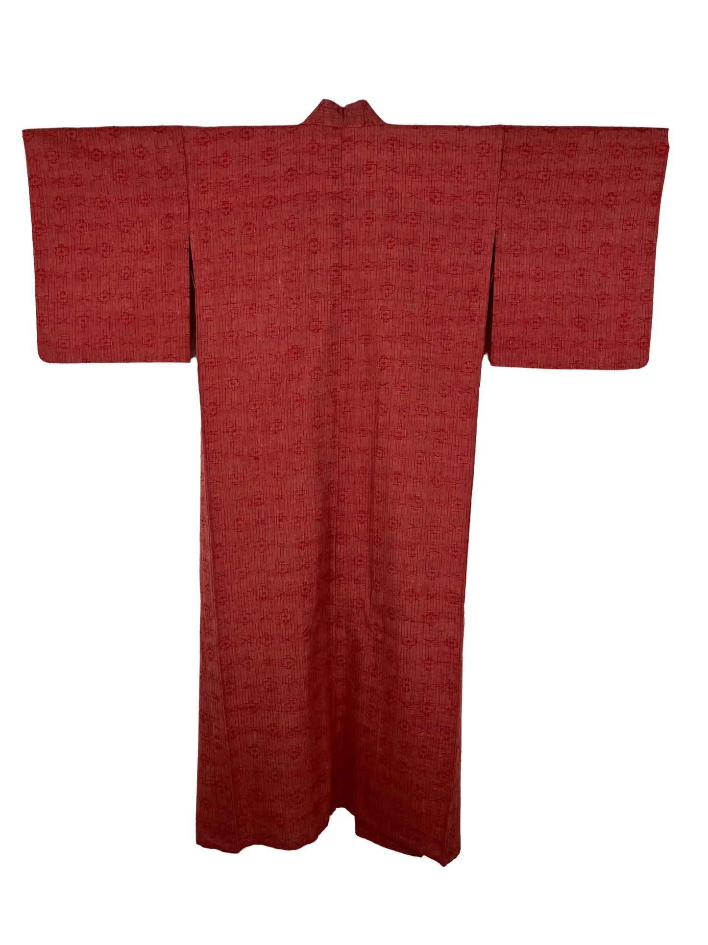 Vintage tsumugi kimono -Red Casual -