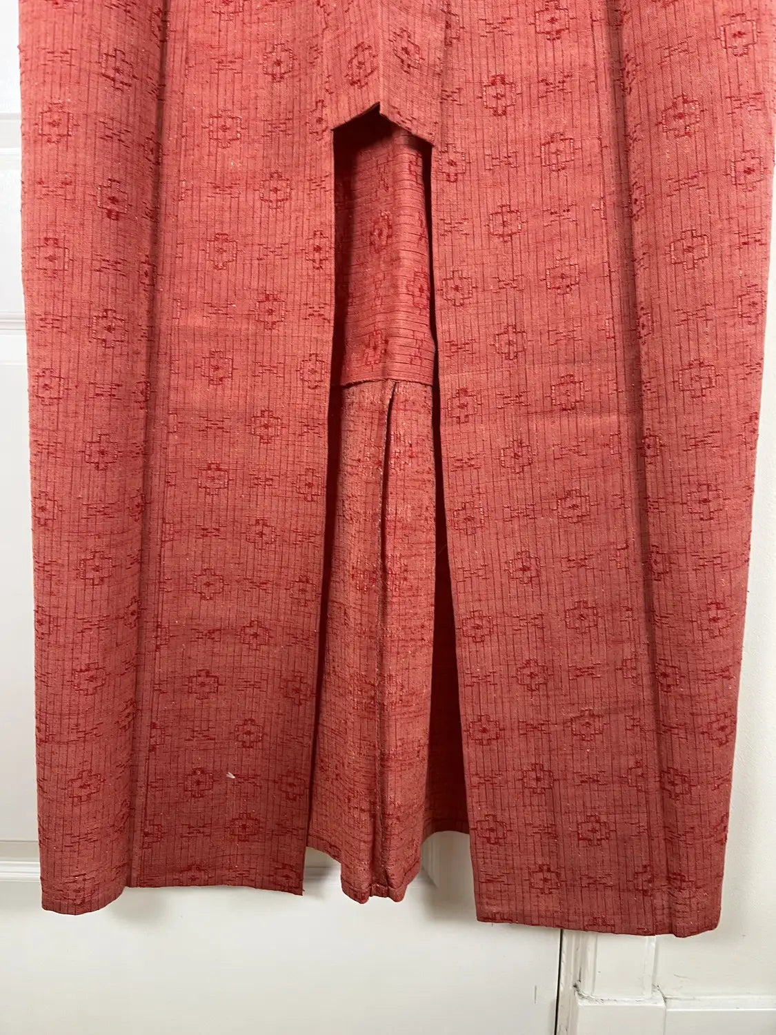 Vintage tsumugi kimono -Red Casual -