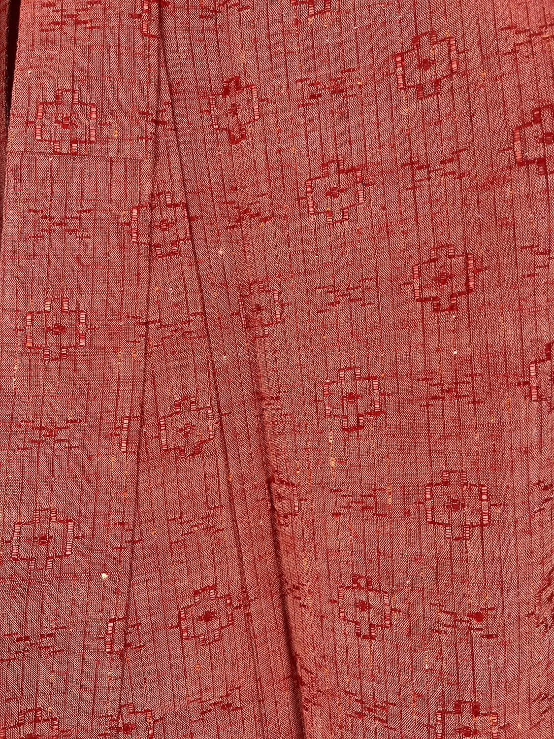 Vintage tsumugi kimono -Red Casual -