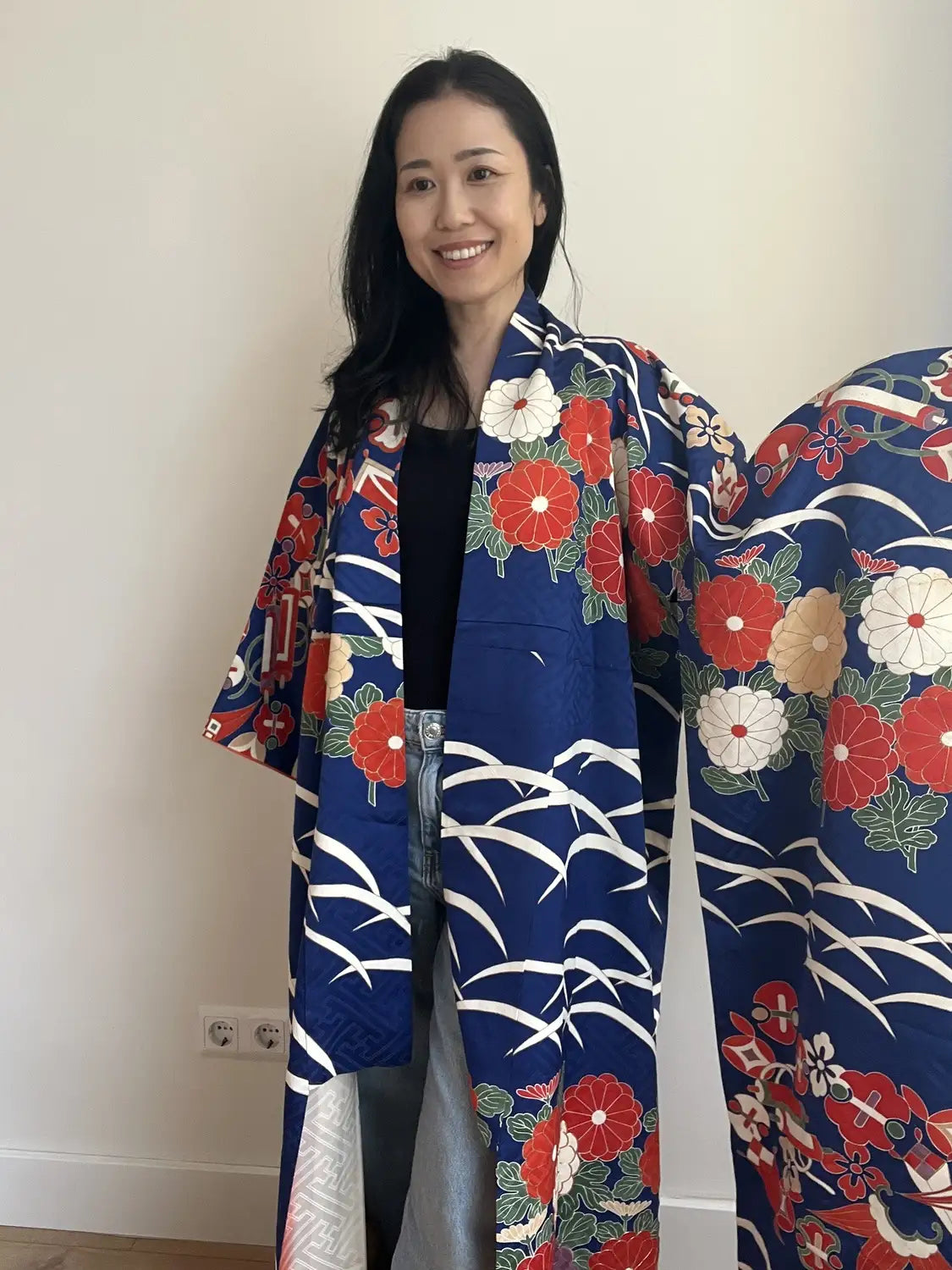 Vintage Furisode - Navy Ultimate Luxury -