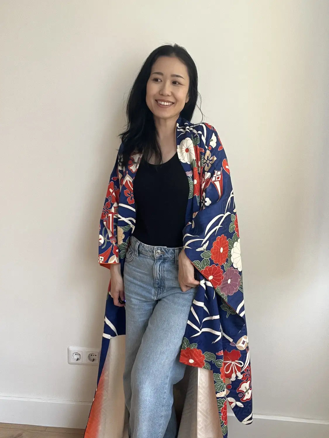 Vintage Furisode - Navy Ultimate Luxury -