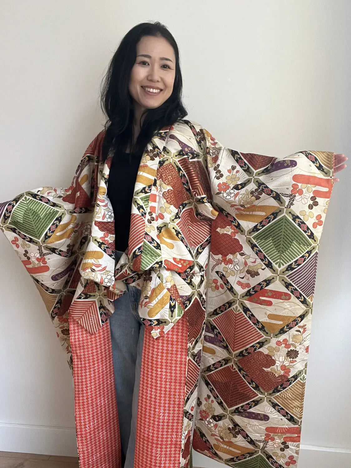 Vintage Furisode - Auspicious Diamond Motif - Hallelujah original arrange