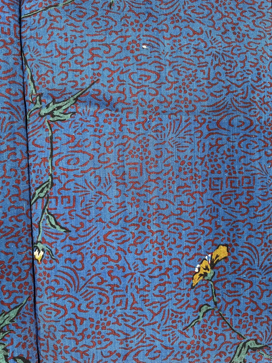 Vintage Color Haori - Blue Floral Extravaganza -