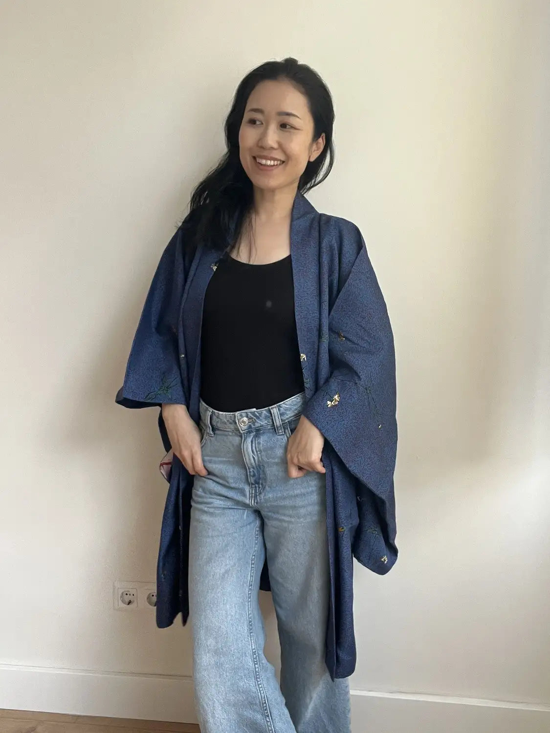 Vintage Color Haori - Blue Floral Extravaganza -