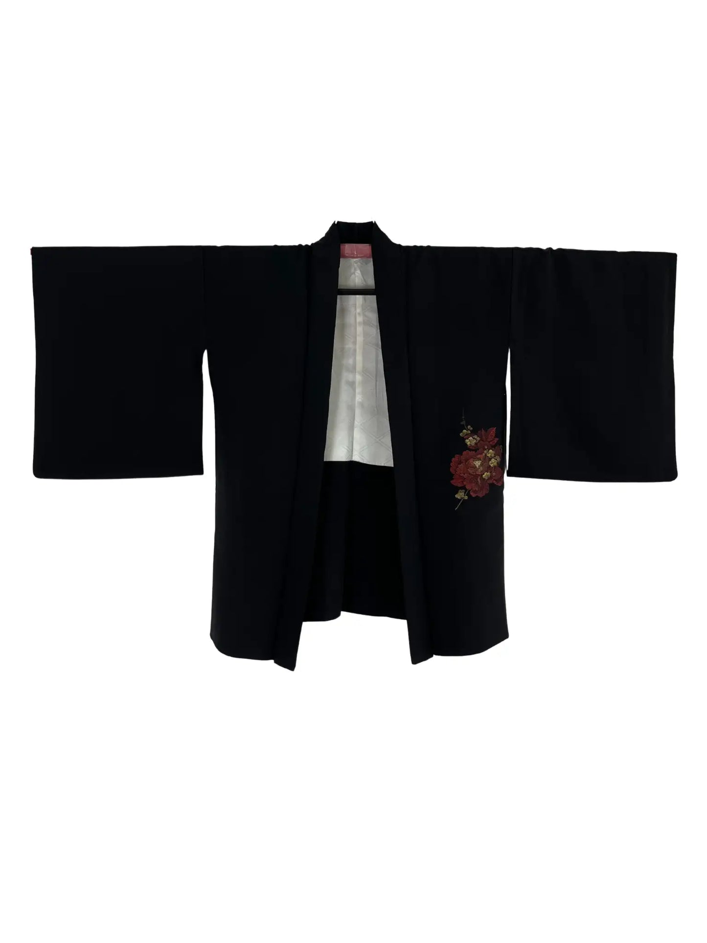 Vintage Black Haori - Graceful Petals -