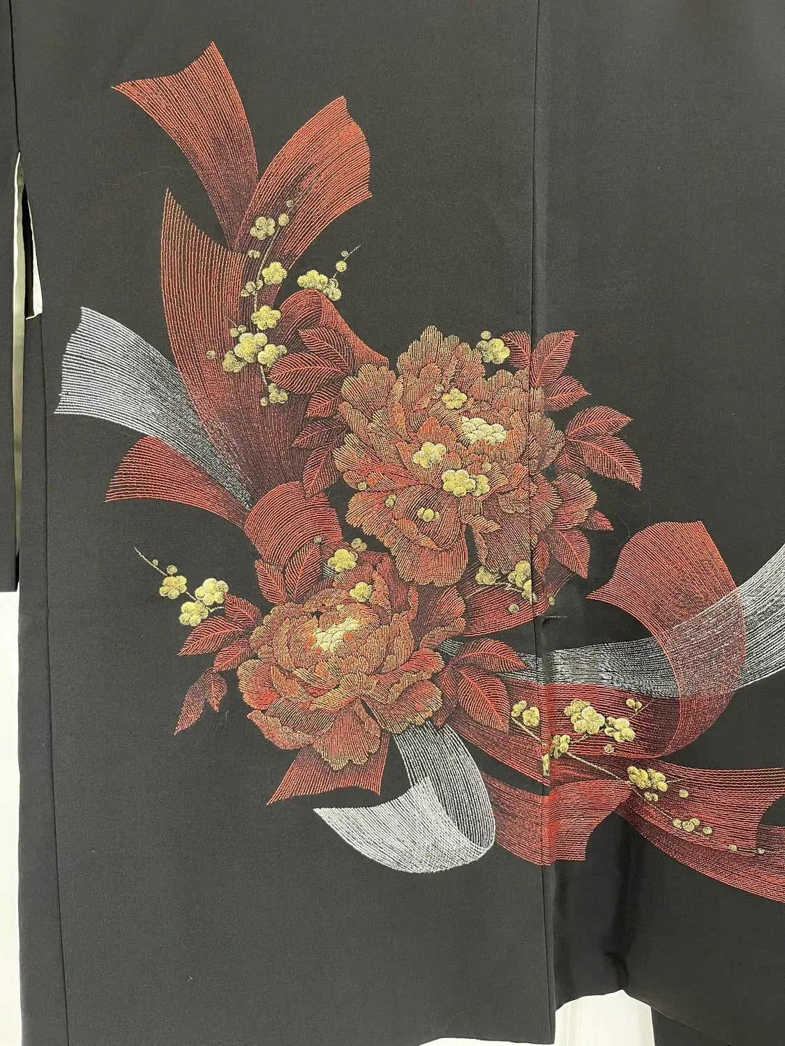 Vintage Black Haori - Graceful Petals -