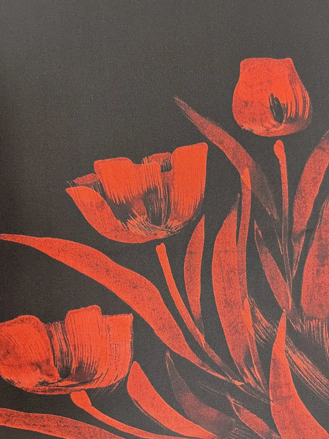 Haori noir vintage - Retour des tulipes pourpres -