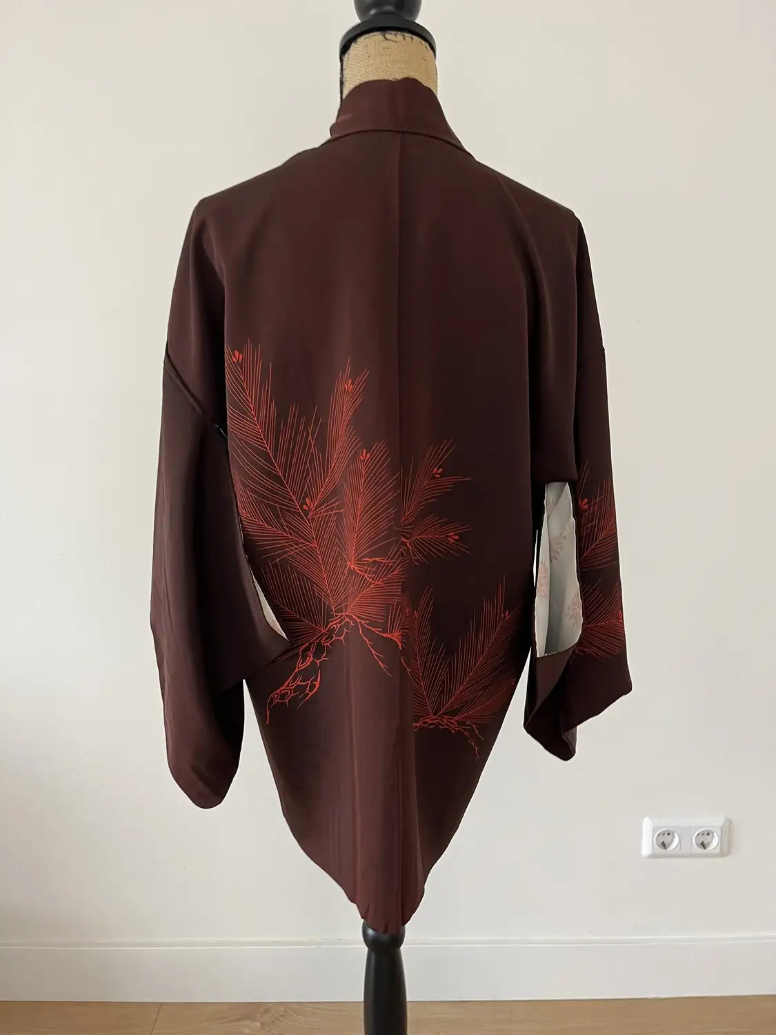 Vintage Color Haori - Brown Traditional Japanese pine tree-