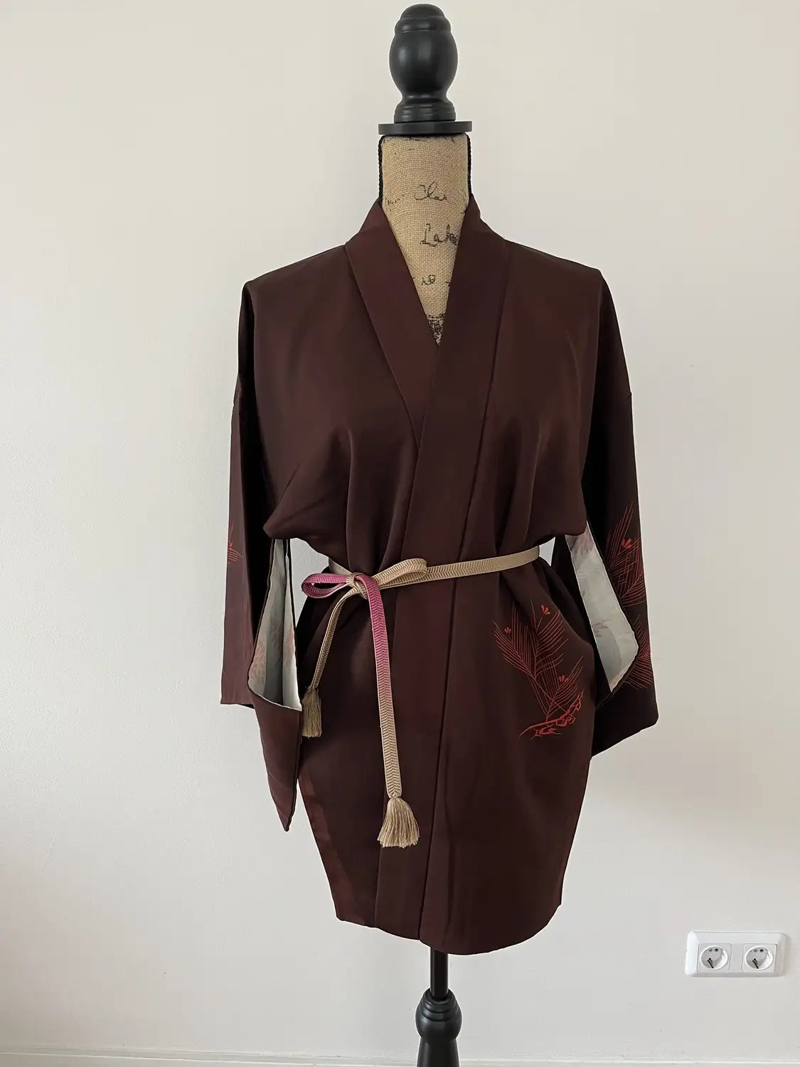 Vintage Color Haori - Brown Traditional Japanese pine tree-
