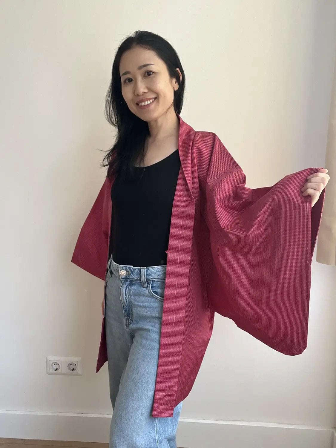 Vintage Color Haori - Red Detailed Condition Check -