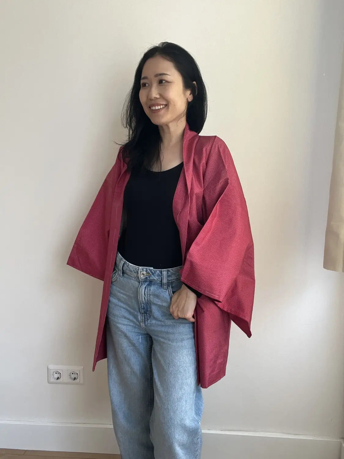 Vintage Color Haori - Red Detailed Condition Check -