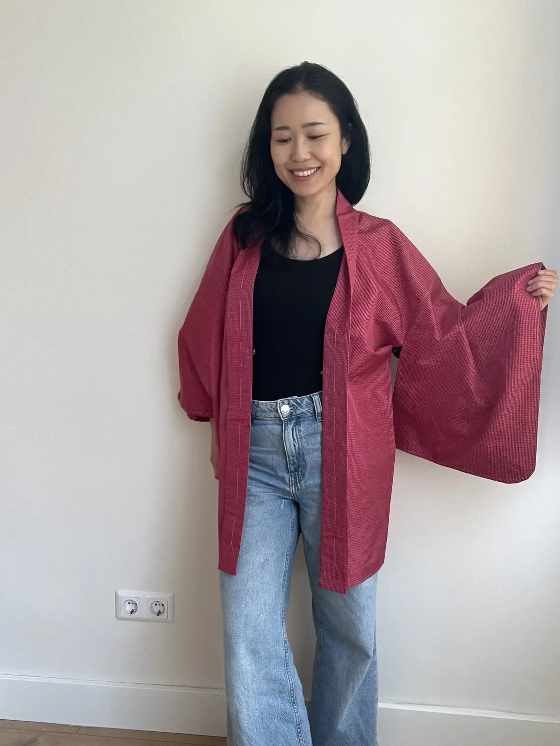 Vintage Color Haori - Red Detailed Condition Check -